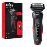 Kahjustatud pakendiga toode. Habemeraseerija Braun Series 5 51-R1000s, li-ion, must v./punane v.