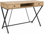 Kirjutuslaud sahtlitega Akord Furniture Factory Crossline, 50 cm x 120 cm, 80.5 cm, must v./artisan oak