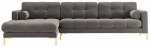Nurgadiivan Cosmopolitan Design Bali Bluvel 13, kuld v./helehall v., vasak, 185 x 293 cm x 75 cm