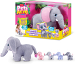 M&auml;nguloom, komplekt elevant Zuru Pets Alive Mama Elephant & Baby Surprise, mitmev&auml;rviline