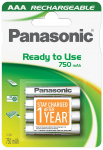Laetav aku Panasonic, AAA, 750 mAh, 4 tk