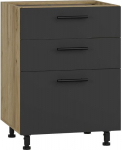 Alumine k&ouml;&ouml;gikapp Vento DS3-60/82, antratsiit v./tamm v., 52 cm x 60 cm x 82 cm