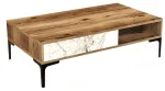 Kohvilaud Kalune Design Istanbul, valge v./p&auml;hklipuu v./beež v., 105 cm x 60 cm x 32.6 cm