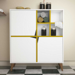 Eraldi seisev vannitoakapp Kalune Design Pulse, valge v./kollane v., 30 cm x 100 cm x 115 cm