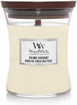 K&uuml;&uuml;nal, l&otilde;hna WoodWick Medium Hourglass Island Coconut, 80 h, 275 g, kreemjasvalge