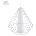 Valgusti rippuv Sollux Demi SL.0297, E27, 1 x 60 W, valge v.