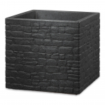 Lillepott Scheurich Stony Black 64456, plastik, &Oslash; 29 cm, tumehall v.