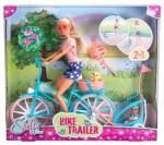 Nukk aksessuaaridega Simba Steffi Love Bike Trailer, 29 cm, mitmev&auml;rviline