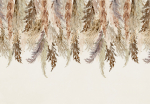 Fototapeet Artgeist Minimalist Boho Landscape - Dangling Leaves In Beige Colours, 70 cm x 70 cm