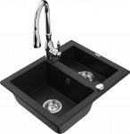 K&ouml;&ouml;givalamu koos kraaniga Mexen Carlos Savita, graniit, 58.2 cm x 47.5 cm x 17.7 cm, h&otilde;be/must/kroom