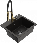 K&ouml;&ouml;givalamu koos kraaniga Mexen Milo Metallic black/gold+Black/Gold, graniit, 43 cm x 41 cm x 17.1 cm, metallic black/gold+black/gold