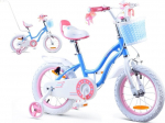 Lisaratastega laste jalgratas, laste Royalbaby Star Girl RB14G-1, sinine v./roosa v., 14"