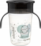 Laste kruus Akuku 360 A0671, 240 ml, 6+ kuud, plastik, must v.