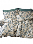 Voodipesukomplekt Domoletti NEXUS, valge v./roheline v./hall v., 50 x 70 cm, 140 x 200 cm, 2 tk