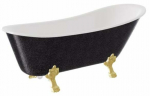 Vann, teisaldatav Besco Olaya Glam, 160 cm x 67 cm x 68 cm, ovaalne, kuldne/valge
