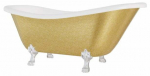 Vann, teisaldatav Besco Otylia Glam, 160 cm x 77 cm x 69.5 cm, ovaalne, kuldne/valge