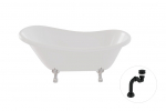 Vann, teisaldatav Besco Otylia, 160 cm x 77 cm x 69.5 cm, ovaalne, valge/must