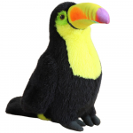 Pehme m&auml;nguasi papagoid Toucan, must/kollane, 20 cm
