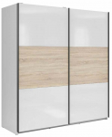 Riidekapp Tetrix, valge v./sonoma tamm v., 60 cm x 183 cm x 195.5 cm
