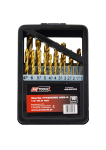 Metallist puurikomplekt AWTools AW42319, metall, hss-g tin, silindriline, 1-10 mm x 22 cm