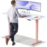 Arvutilaud reguleeritava k&otilde;rgusega Desktronic HomePro 40 853, 180 cm x 80 cm, 126 cm, valge v./roosa v.