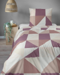 Voodipesukomplekt SJB-764, valge v./roosa v./violetne v., 70 x 80 cm, 140 x 200 cm, 2 os.