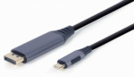 Kahjustatud pakendiga toode. Kaabel Gembird CC-USB3C-DPF-01-6 CC-USB3C-DPF-01-6 Display port male, USB Type C, 1.8 m, hall v.
