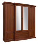 Riidekapp Kent, pruun v., 227 cm x 65.5 cm x 225 cm, peegliga