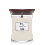 K&uuml;&uuml;nal, l&otilde;hna WoodWick White Teak, 60 h, 275 g, valge v.