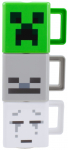 Tass Paladone Minecraft, valge v./roheline v./hall v., 3 tk