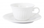 Tass alustassiga Home4you Sofia 2, valge, 0.180 l