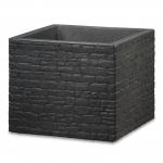 Lillepott Scheurich Stony Black 64457, plastik, &Oslash; 38 cm, tumehall v.
