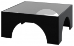 Kohvilaud Kalune Design Seine, l&auml;bipaistev v./must v., 50 cm x 50 cm x 37 cm