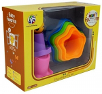 Arendav m&auml;ng, vormide p&uuml;ramiid Lean Toys Stars, 24 cm, mitmev&auml;rviline, 7 tk