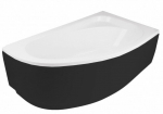 Vann, nurgaga Besco Cornea Comfort, 100 cm x 150 cm x 42 cm, parempoolne, must