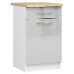 Alumine k&ouml;&ouml;gikapp Akord Furniture Factory Oliwia S50 SZ1, valge v./h&otilde;be v., 46 cm x 50 cm x 85 cm