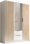 Riidekapp ADRK Neri 150, pruun v./valge v., 150 cm x 51 cm x 200 cm, peegliga