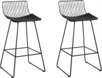 Baaritool Beliani Fredonia, matt, must v., 49 cm x 50 cm x 97 cm, 2 tk