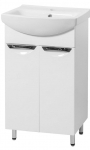 Vannitoakapp valamuga Uvvis Oscar Cersania 55, valge v., 39 cm x 55 cm x 81 cm