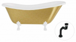 Vann, teisaldatav Besco Otylia Glam, 170 cm x 77 cm x 68.5 cm, ovaalne, kuldne/valge