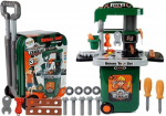 Laste t&ouml;&ouml;riistakomplekt, meistri t&ouml;&ouml;laud Lean Toys 3in1 Deluxe, roheline