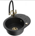 K&ouml;&ouml;givalamu Mexen Kevin, graniit, 45.8 cm x 58.6 cm x 19 cm, kuldne/h&otilde;be/must