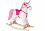 Kiikhobune, &uuml;kssarvik Lean Toys 2252, puit, pl&uuml;&uuml;s, valge v./roosa v.