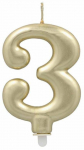 S&uuml;nnip&auml;evak&uuml;&uuml;nal Pap Star number 3, kuldne v., 7 cm