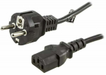 Voolujuhe Deltaco DEL-109M-50 CEE7/7 Male, IEC C13 Male, 0.5 m, must v.