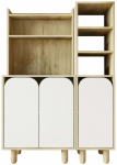 Multifunktsionaalne k&ouml;&ouml;gikapp Kalune Design Parma 3, valge v./sapphire oak v., 40 cm x 105 cm x 155 cm