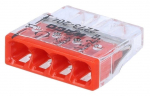Klemm Wago 2273-204/25, 4 x 0,5-2,5 mm&sup2;, 24 A, punane, 25 tk