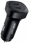Auto laadija AceFast B2 Dual USB-C, 2 x USB-C, must v., 72 W