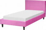 Voodi &uuml;hekohaline Beliani Fitou, 90 x 200 cm, fuksia (magenta) v., ilma madratsita, p&otilde;hjalippidega