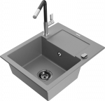 K&ouml;&ouml;givalamu koos kraaniga Mexen Enzo, vaik/graniit, 57.6 cm x 46.5 cm x 17.4 cm, hall